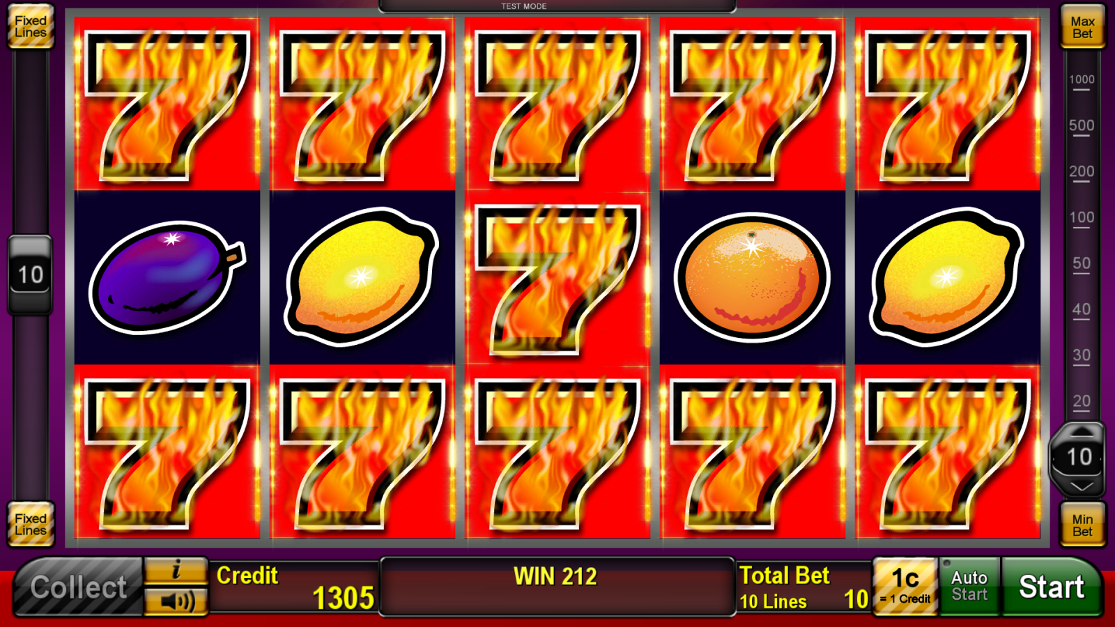 Sizzling Hot Deluxe — игровое поле с фруктами